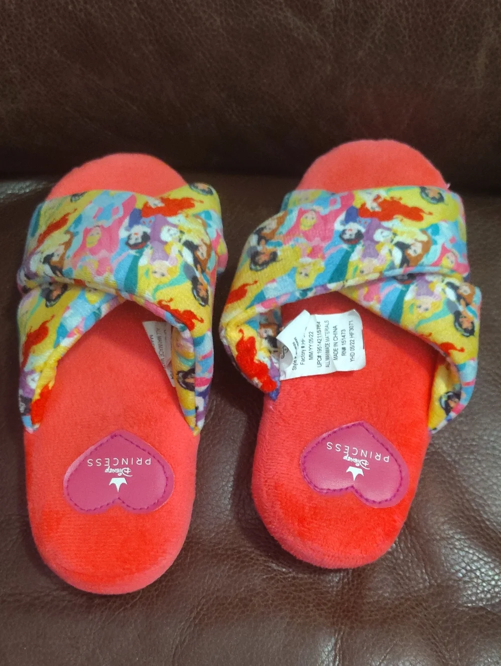 Prince Kids Coral Red Plush Slides, Size 1 $25